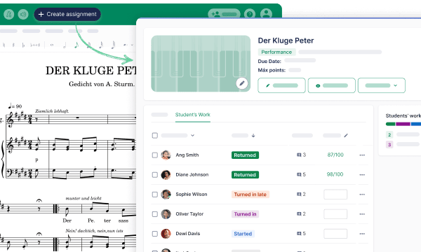 Assign PDF sheet music to a class in Flat for Education