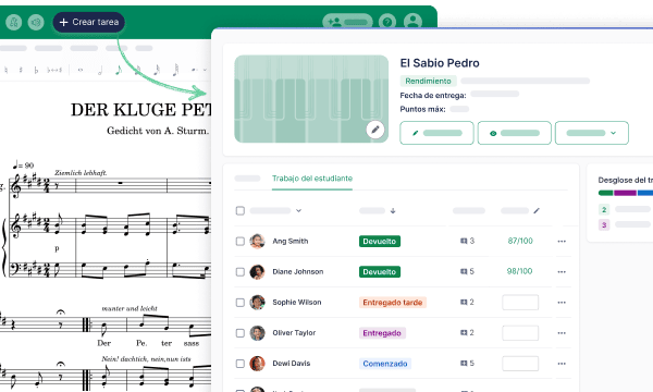 Asignar una partitura en PDF a una clase en Flat for Education