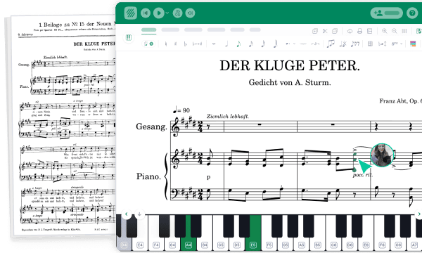 Edit imported PDF sheet music in Flat for Education