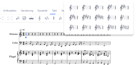 Music writing interface preview
