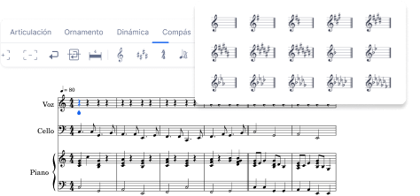 Music writing interface preview
