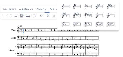 Music writing interface preview