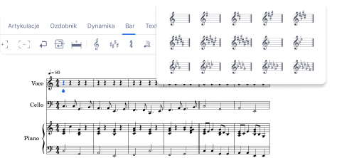Music writing interface preview