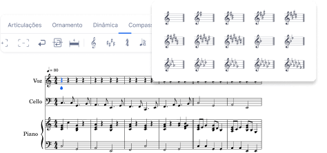 Music writing interface preview