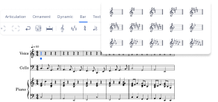 Music writing interface preview