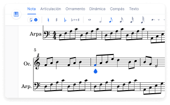 Music writing interface preview