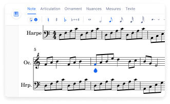 Music writing interface preview