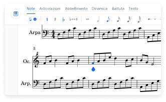 Music writing interface preview