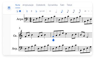 Music writing interface preview