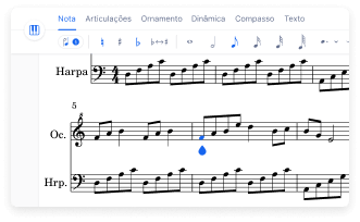 Music writing interface preview