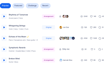 Music writing interface preview