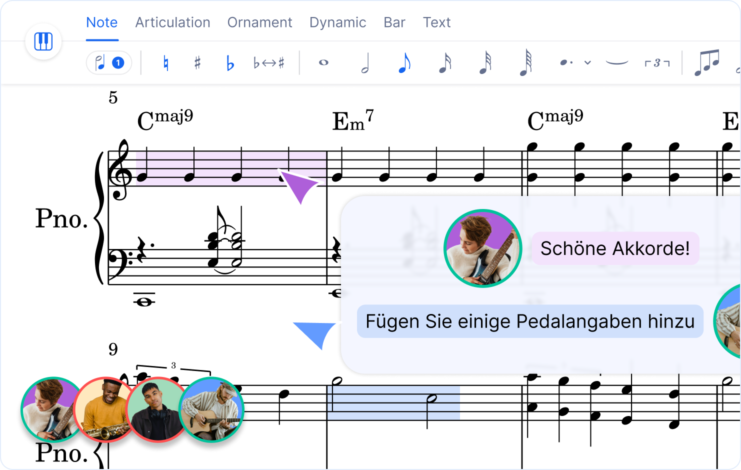 Real-time collaboration interface