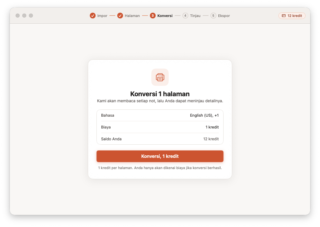 Opuscan untuk Mac sedang mengonversi halaman menjadi notasi dengan AI milik Tutteo