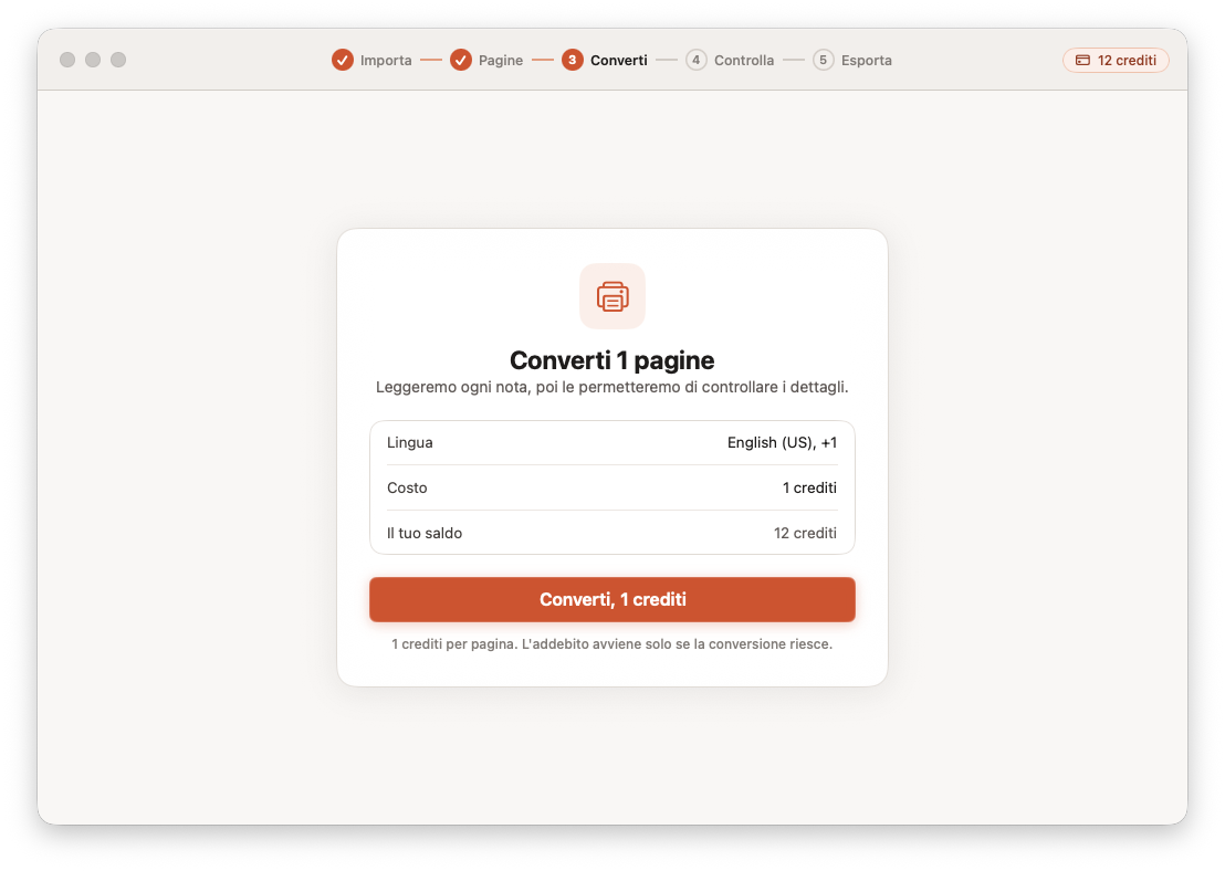 Opuscan per Mac mentre converte una pagina in notazione musicale con l'IA di Tutteo