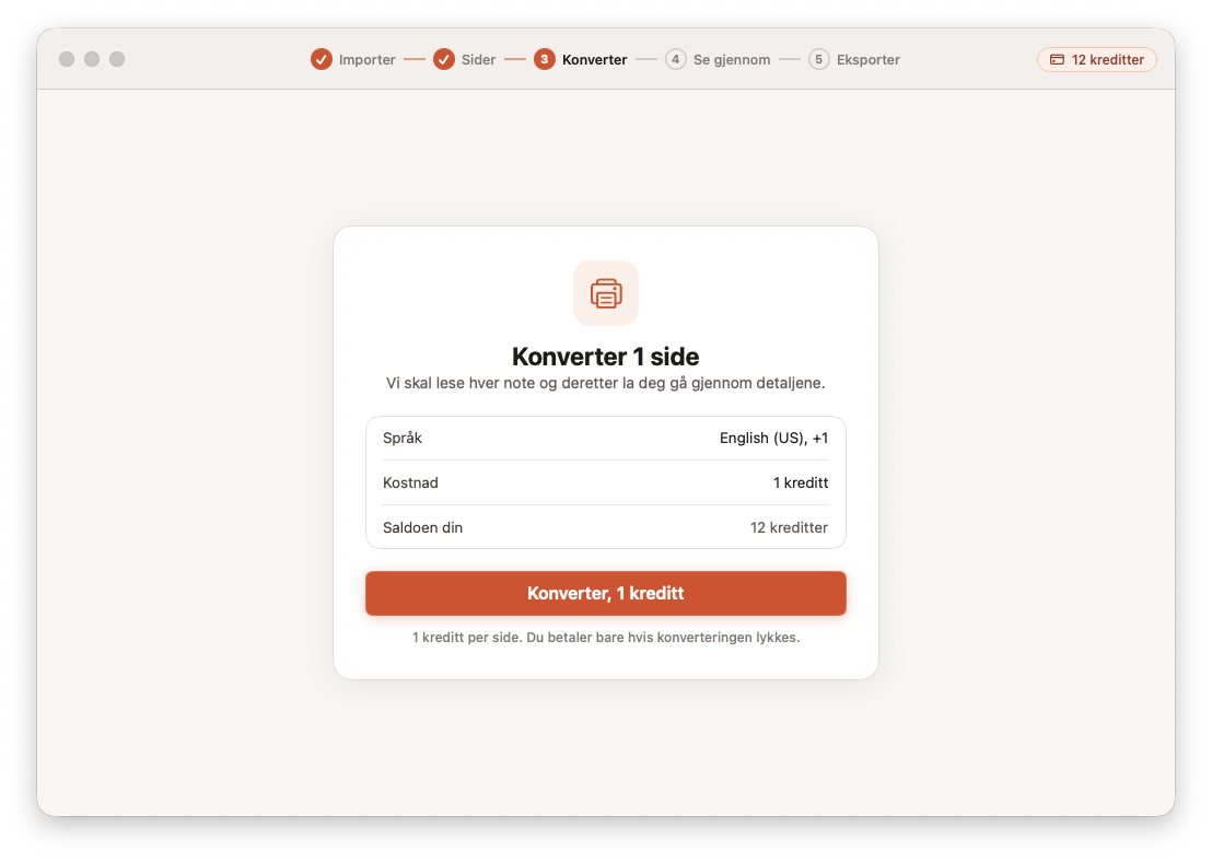 Opuscan for Mac konverterer en side til noter med Tutteos AI