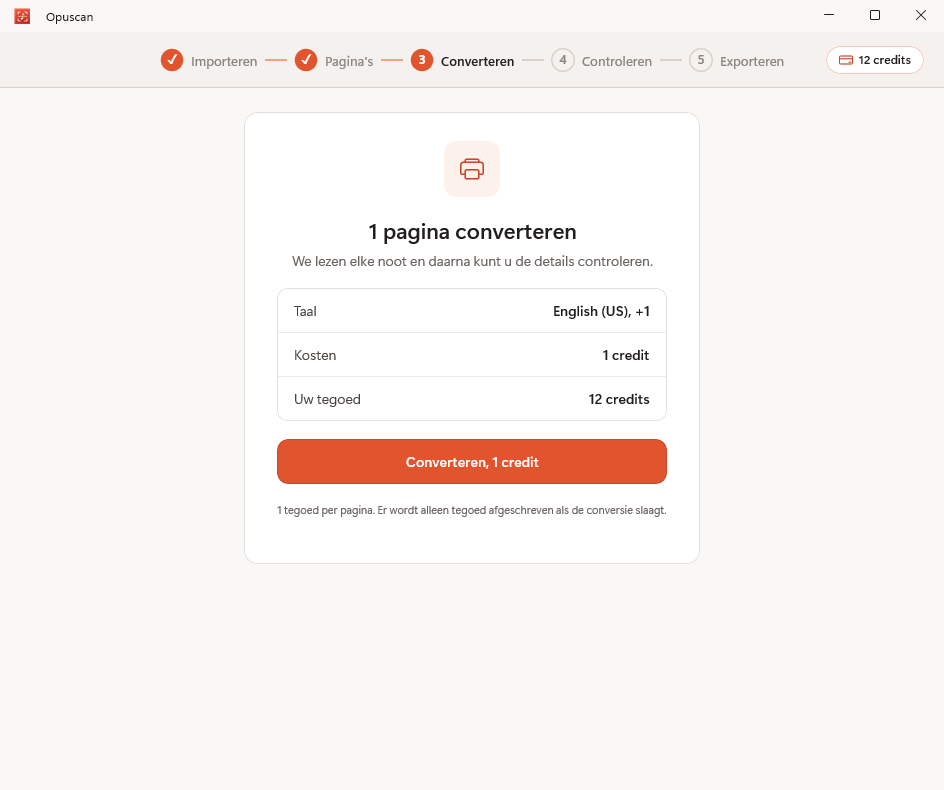 Opuscan voor Windows converteert een pagina naar notatie met de AI van Tutteo