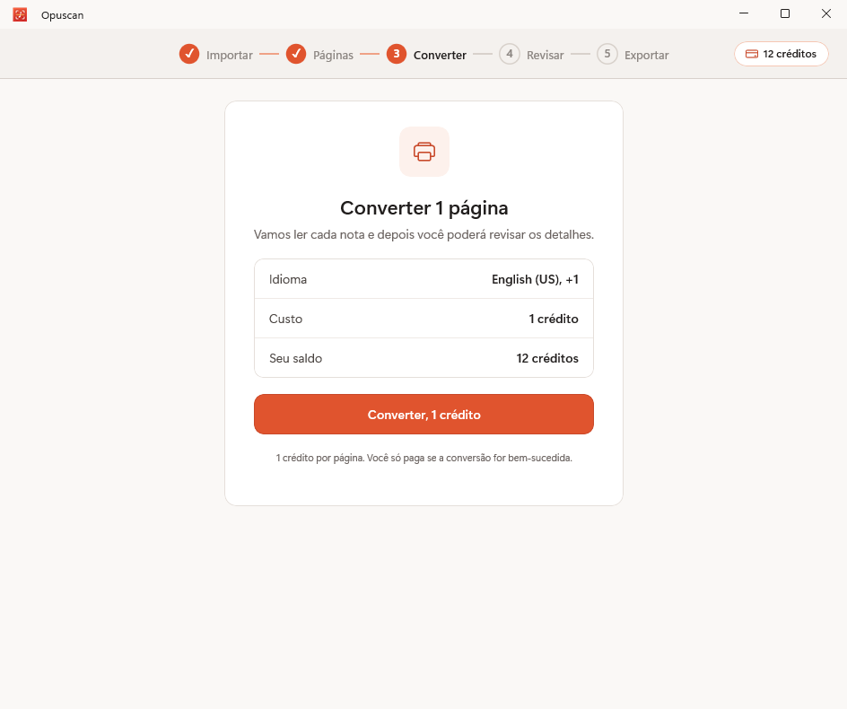 Opuscan para Windows a converter uma página em notação musical com a IA da Tutteo