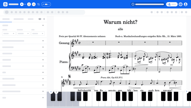 The same score, now editable in Flat